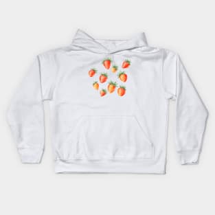 Fresh strawberries in watercolor Kids Hoodie